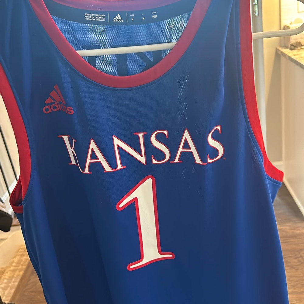 adidas Kansas Blue Red #1 Basketball Jersey